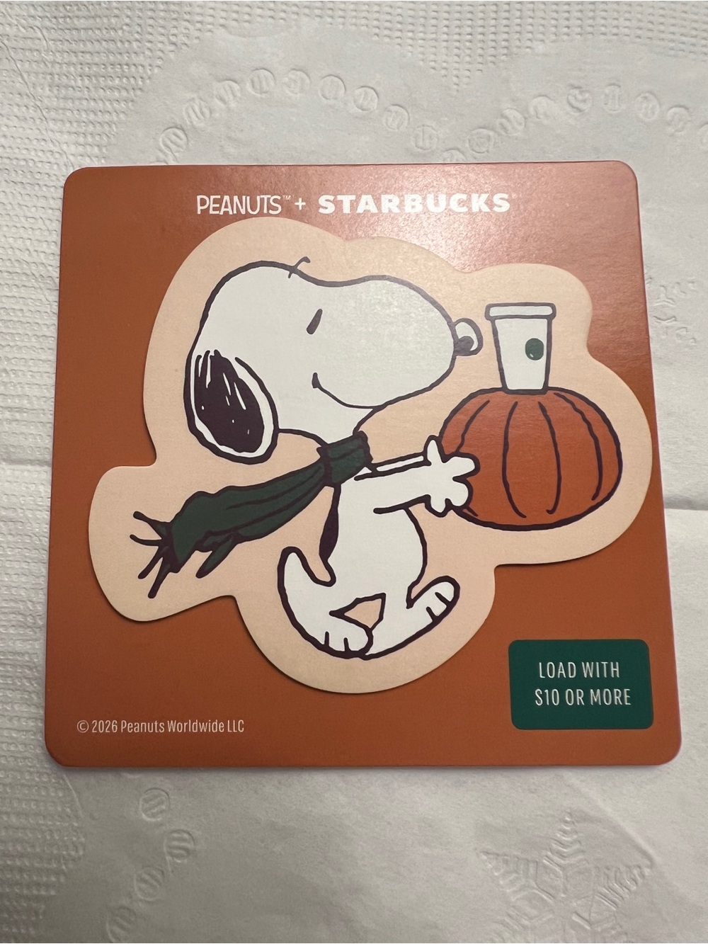 BRAND NEW Starbucks Peanuts Gift Card